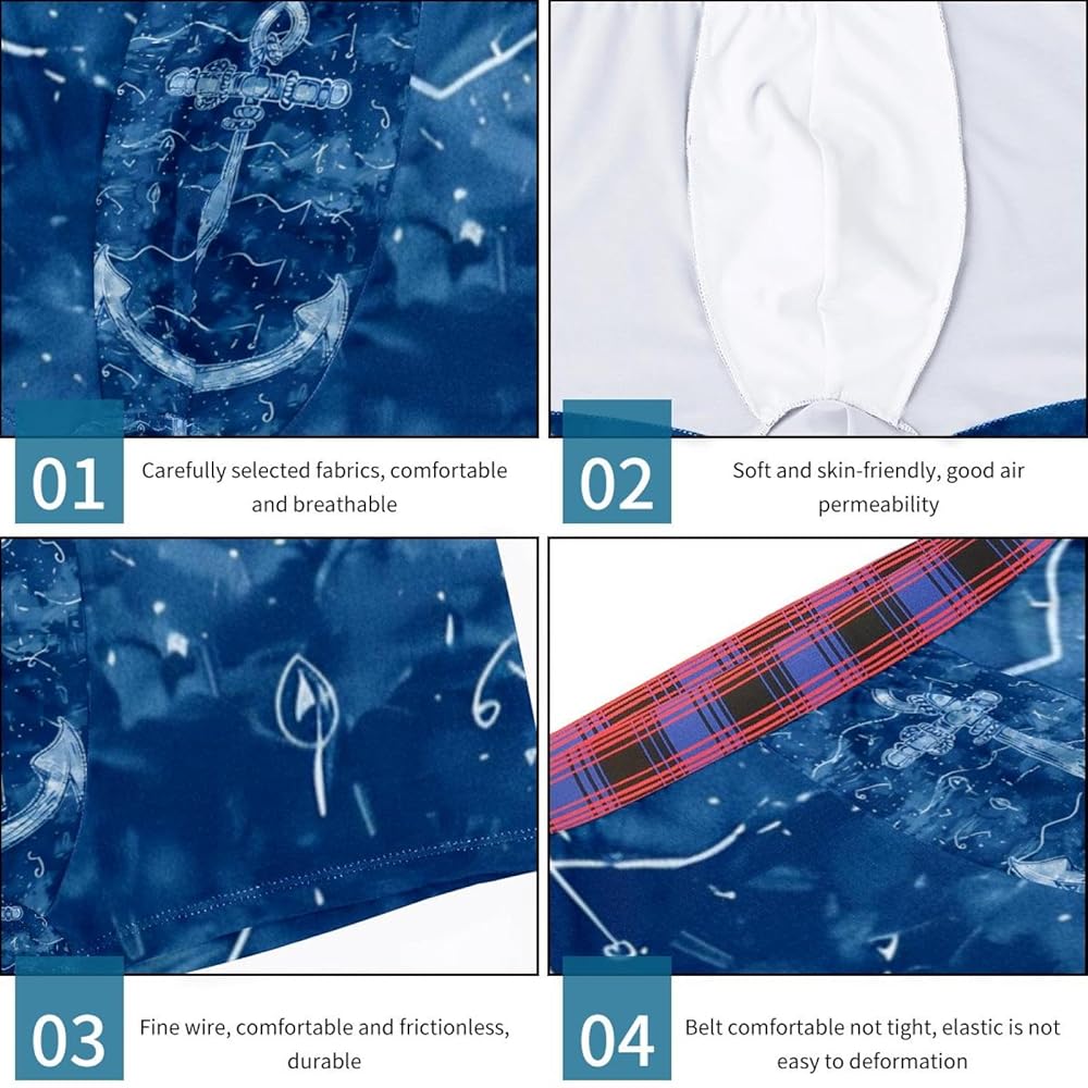 Amazon | [FNETJXF] Mens Underwear, Mens Boxers, Navy Blue